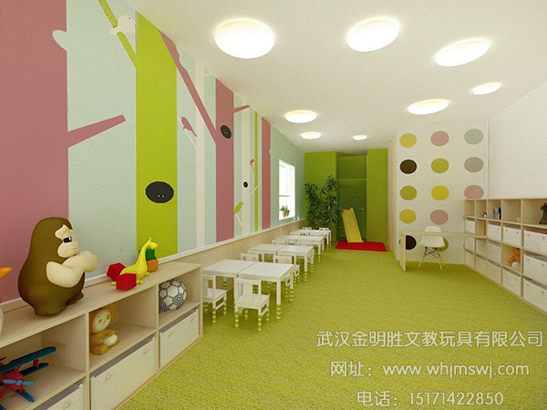 幼儿园装修设计注意事项有比较多,今天我们就先说一说关于地面装修设计时需要注意哪些问题。 地面装修材料比较多,使用时考虑的第一要素就是安全环保,然后再考虑其他防滑耐脏等功能要求。同时,地面可以根据空间使用功能不同设计出不同的造型,在装饰空间的同时也要考虑到幼儿活动游戏时的需求。 金明胜小提示:走廊、楼梯间的地面材料尽量选择防滑、耐脏的材料,并且可以设计带有指引功能的地面拼花。
